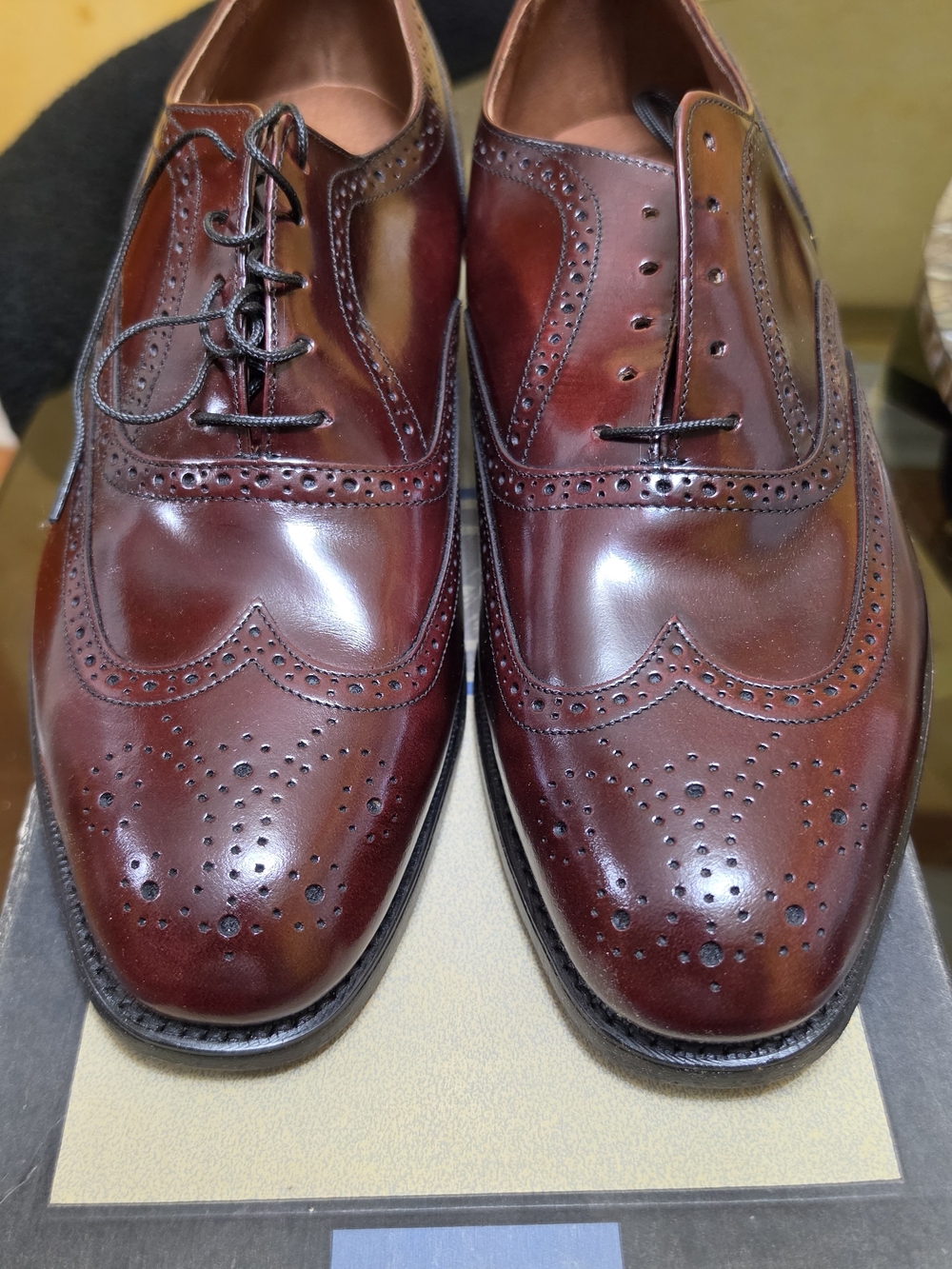 Bostonian Men's Wingtip Brogue Oxfords in Burgundy Brown